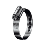 Slangklem DIN 3017 16-27 mm, scharnier 9 mm, W2 1.4016 Wormdraad