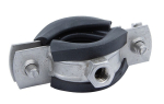 Pipe clamp with rubber insert V4a, 20-23 mm, M8 Can be swivelled in sideways