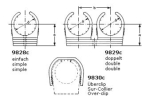 Dubbele pijpklem nr. 9827 10 mm met messing draadbus