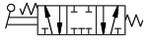 5/3-wegklep, handbediende 90° hendel IG 1/8", vacuüm - 10 bar Midden gesloten, veerretour