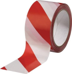 Plakband rood/wit 66 m : 60 mm Waarschuwingstape
