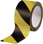 Plakband zwart/geel 66 m : 60 mm Waarschuwingstape