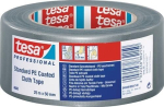 Fabric tape 1-sided self-adhesive W=25 mm, L=50 m, matt silver tesaband Standard 4688 PE-extruded