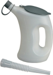 Messbecher mit Flexauslauf 0,5 l, weiß/transp., PE m.Deckel/Klappe PRESSOL