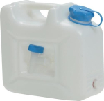 Water canister HD-PE, 12 l HxWxD 310x350x165 mm, with tap natural, food-safe