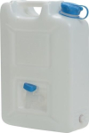 Water canister HD-PE, 20 l HxWxD 495x350x165 mm, with tap natural, food-safe