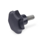 Star knob screw GN 6336.5-ST-63-M12-30 PA black, stainless steel thread