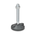 Gelede voet met moer, zonder rubberen pad GN 345-100-M20-158-B Elesa