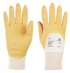 Nitril beschermende handschoenen Maat 7 geel gedeeltelijk gecoat EN 388 Cat II KCL 105 Moesson