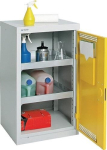 Omgevingskast met ventilatie 900x500x500 mm, 2x10 l trays lichtgrijs/signaalgeel