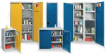 Omgevingskast met ventilatie 900x1000x500 mm, 2x22 liter lichtgrijs/ gentiaanblauw