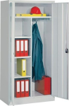 Draaideurkast met tussenschot 1950x1000x500 mm, 4 legplanken Bar, lichtgrijs/gentiaanblauw