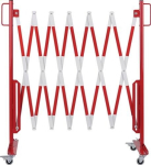 Scissor grid w. roller base LxH 3600x1000 mm red/white