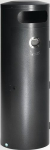 Afvalbak met asbak D420xH1245 mm, 90 l Antiek zilver plaatstaal
