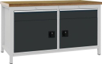 Werkbank BxTxH 1500x750x859 mm grau/anthr. 2 Schubladen 2 Türen