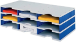 Sortierablage Trio PS 15 Fächer, HxBxT 363x723x331 mm Polystyrol grau/blau, Trio