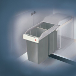 Afvalbak 2x 15 l grijs, voor verzonken installatie Hailo