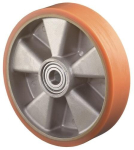 Rad Polyurentanlauffläche Kugellager Ø 250 mm, B 20 mm NL 60 mm orange, Alufelge Tragkraft 1000 kg