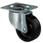 Swivel castor Plastic wheel soft floors Ø 25 mm, H 34 mm, plate 34x48 mm black, load capacity 15 kg