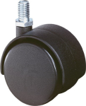 Double castor hard running surface Ø 50 mm, H 60 mm, grub screw M10x15 black, up to 40 kg F75.050.G10