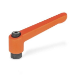 Adjustable clamping lever GN 300-30-M6-OS IG, RAL 2004 orange