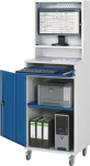 Computer cabinet, mobile WxDxH= 650x520x1895 mm light grey/ gentian blue