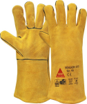 Welding gloves, full hand lining Size 11, cow split leather, yellow Mühlheim I Super