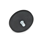 Houdmagneet, schijfvorm GN 51.3-ND-43-M6-SW Draadstift, rubberen coating