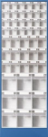 Magazinschrank HxBxT 1820x634x200 mm, 48 Behälter lichtgrau
