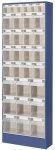 Magazinschrank HxBxT 1820x634x200 mm, 31 Behälter enzianblau