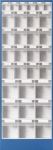 Magazinschrank HxBxT 1820x634x200 mm, 31 Behälter lichtgrau