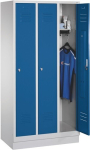 Garderobenschrank 2 Abteile HxBxT 1800x610x500 mm, mit Sockel lichtgrau/lichtgrau