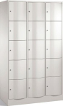 Compartment cabinet 3 x 5 compartments HxWxD 1950x1150x540 mm, with plinth Sheet steel, light grey/light grey