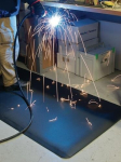 Vloerbedekking voor op de werkplek BxLxS 900x1500x12,5 mm, zwart 2-laags dikte 12,5 mm, PVC ruit