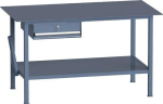 Welding table LxWxH 1500x700x858 mm with closed worktop and base, blue