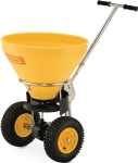 Gritting lorry 50l, yellow plastic, pneumatic tyres with spread rate controller 1-4 m, Cemo