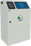 Verzamelaar voor recyclebare materialen H920xB580xD380 mm, lichtgrijs 1x30 l en 1x60 l
