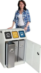Verzamelaar voor recyclebare materialen H920xB580xD380 mm, lichtgrijs 3x30 liter