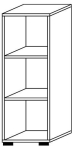 Plank, 3 OH HxBxD 1100x400x400 mm Teda, wit