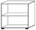 Plank, 2 OH HxBxD 748x800x400 mm Teda, wit