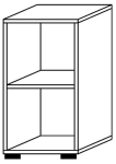 Plank, 2 OH HxBxD 748x400x400 mm Teda, wit