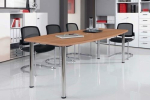 Conference table WxDxH 2200x1030x720-740 Walnut decor with chrome-plated table legs
