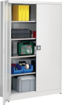 Flügeltürenschrank H1950xB1200xT600 mm, 4 Böden Tragfähig 110 kg, lichtgrau/lichtgrau