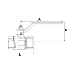 Kogelkraan Series kleplijn IG/AG 3/8", DN10, hendel aluminium blauw Vernikkeld messing