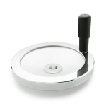 Disc handwheel with bore GN 321-80-K10-R with groove, with swivelling handle