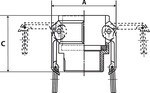 Coupling sleeve type B DN 65 AG 2.1/2" BSPT Kamlok, aluminium