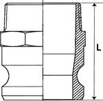 Kupplungsstecker Typ F DN 65 AG 2.1/2" BSPT Kamlok, Aluminium