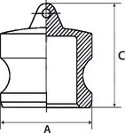 Stopfen Typ DP DN100 Kamlok, Aluminium
