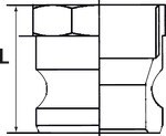 Coupling plug type A DN 65 IG 2.1/2" BSPP Kamlok, stainless steel