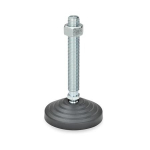 Scharnierende voet met moer, met rubberen pad GN 344-60-M8-68-BG Elesa
